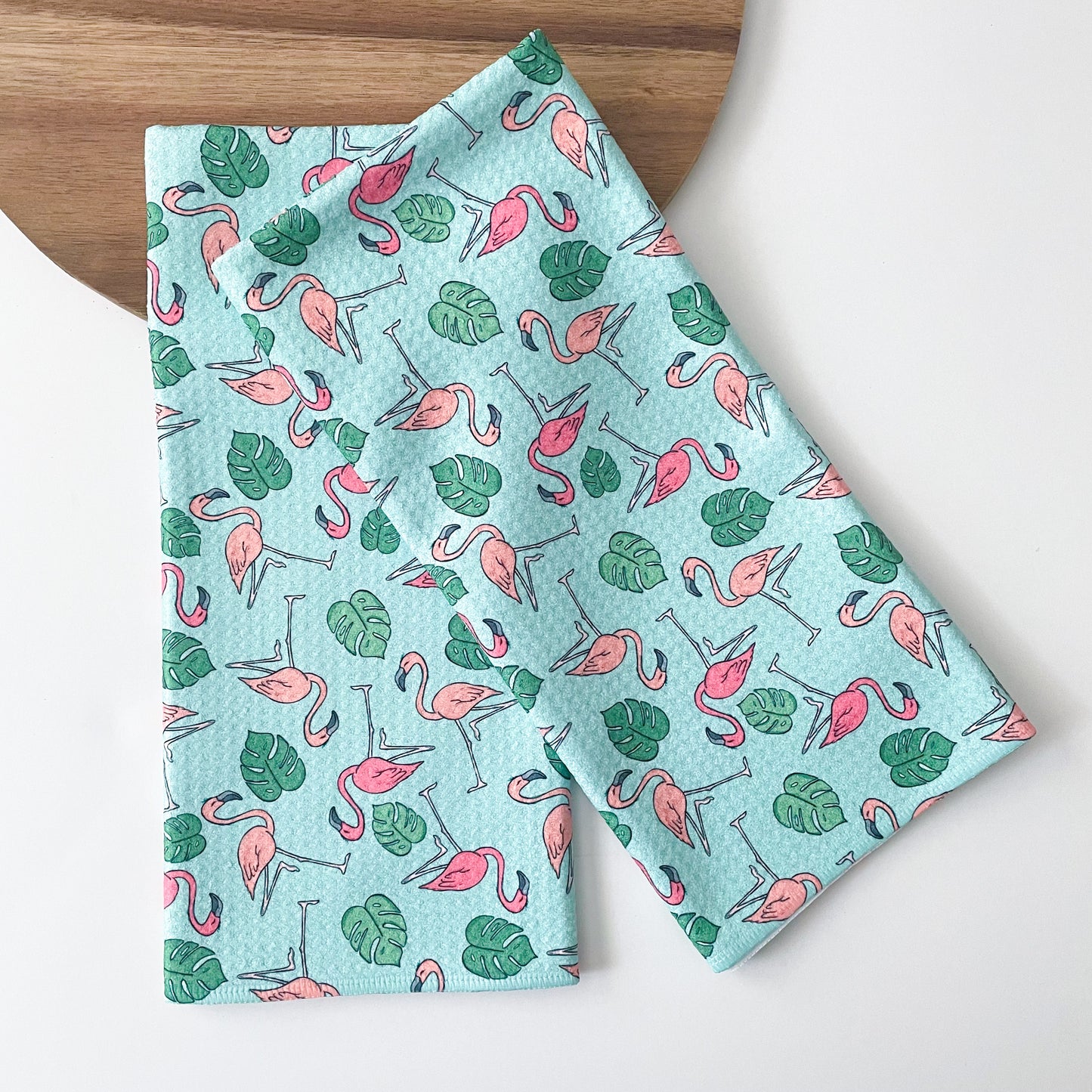 Flamingos Patterned Waffle Kitchen Dish Towel