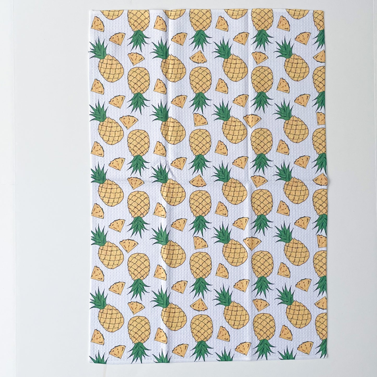 Pineapple Patterned Waffle Kitchen Dish Towel