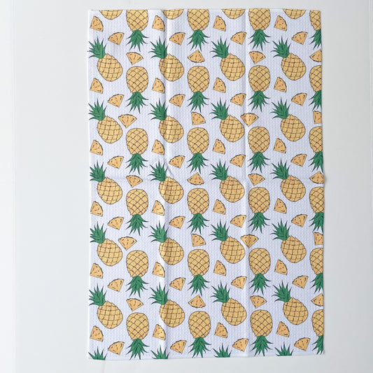 Pineapple Patterned Waffle Kitchen Dish Towel