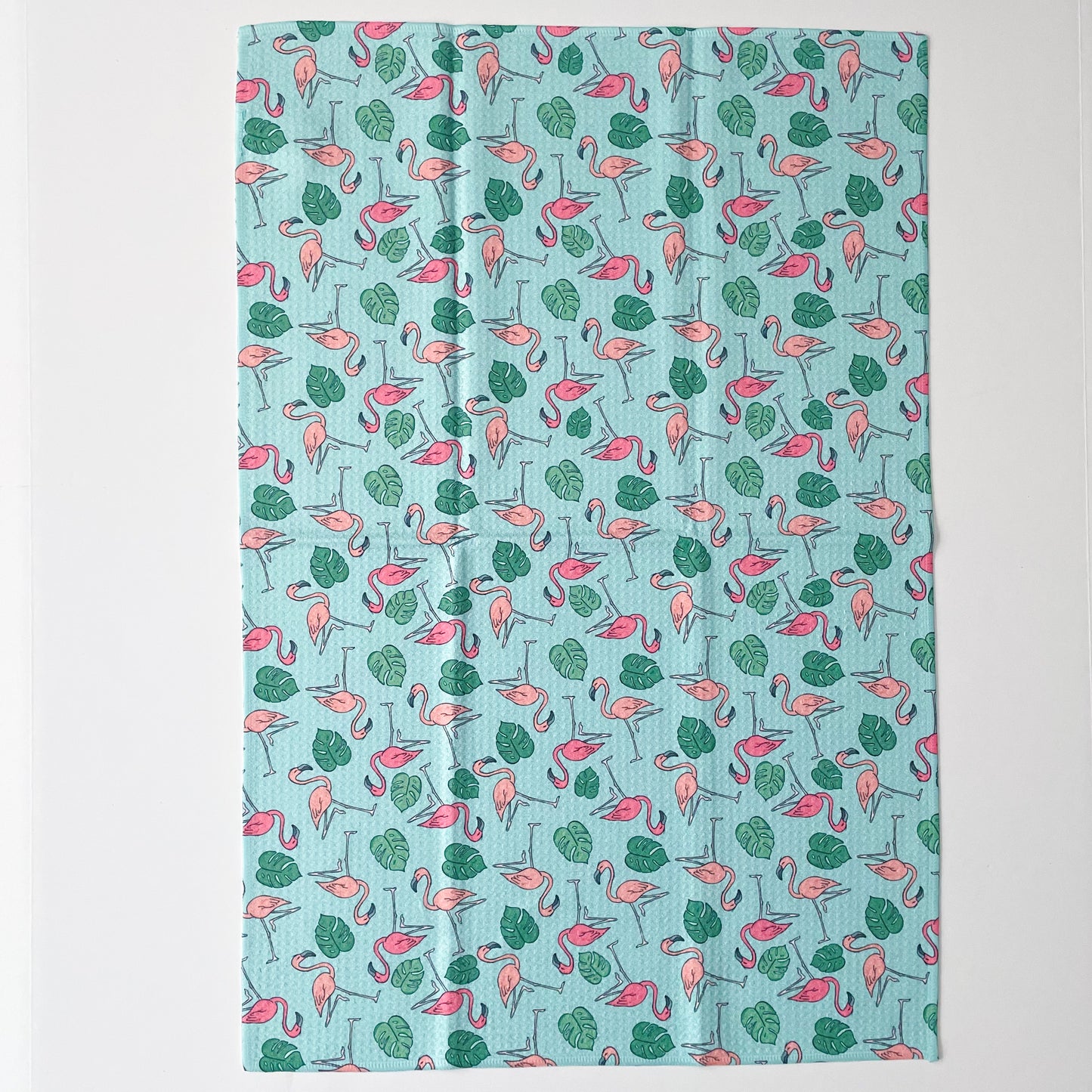 Flamingos Patterned Waffle Kitchen Dish Towel