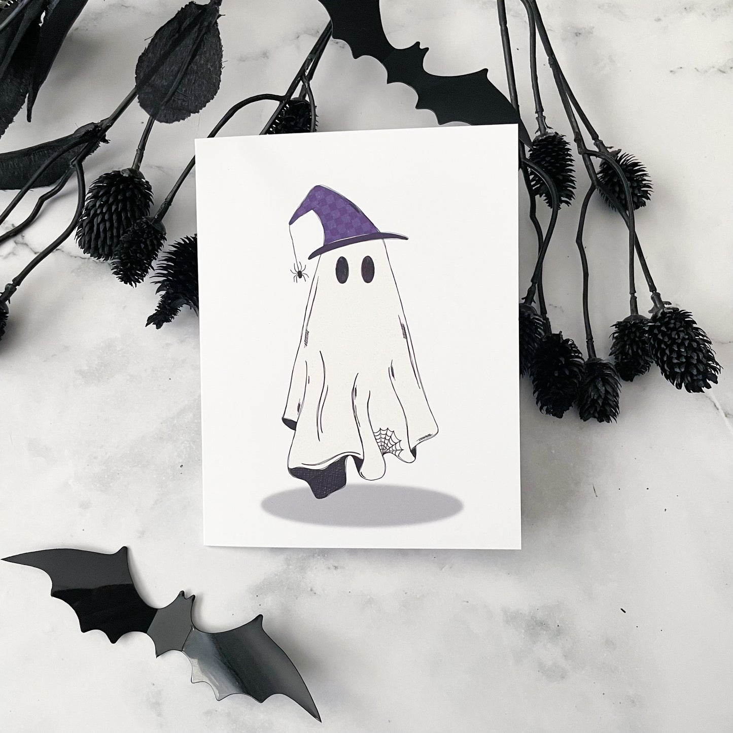 Witchy Ghost Halloween Greeting Card