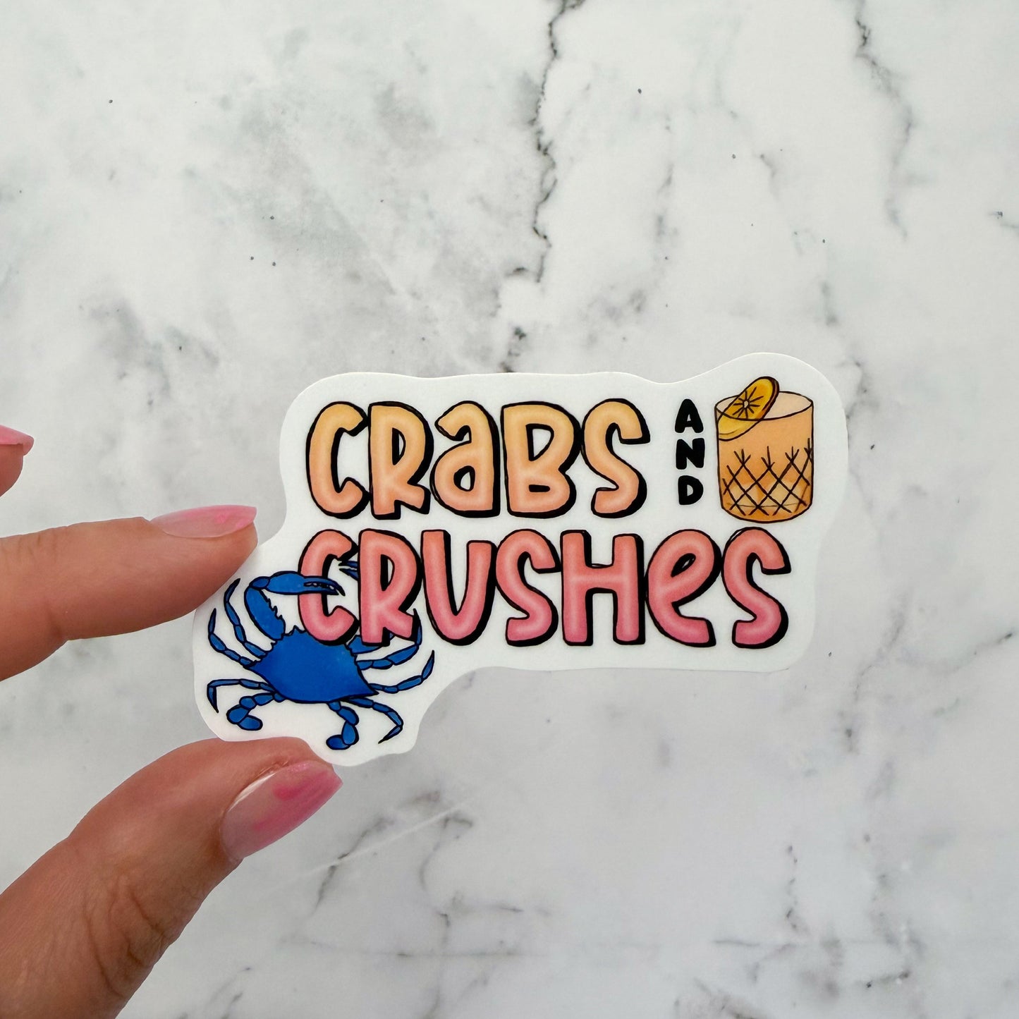 Crabs and Crushes Sticker