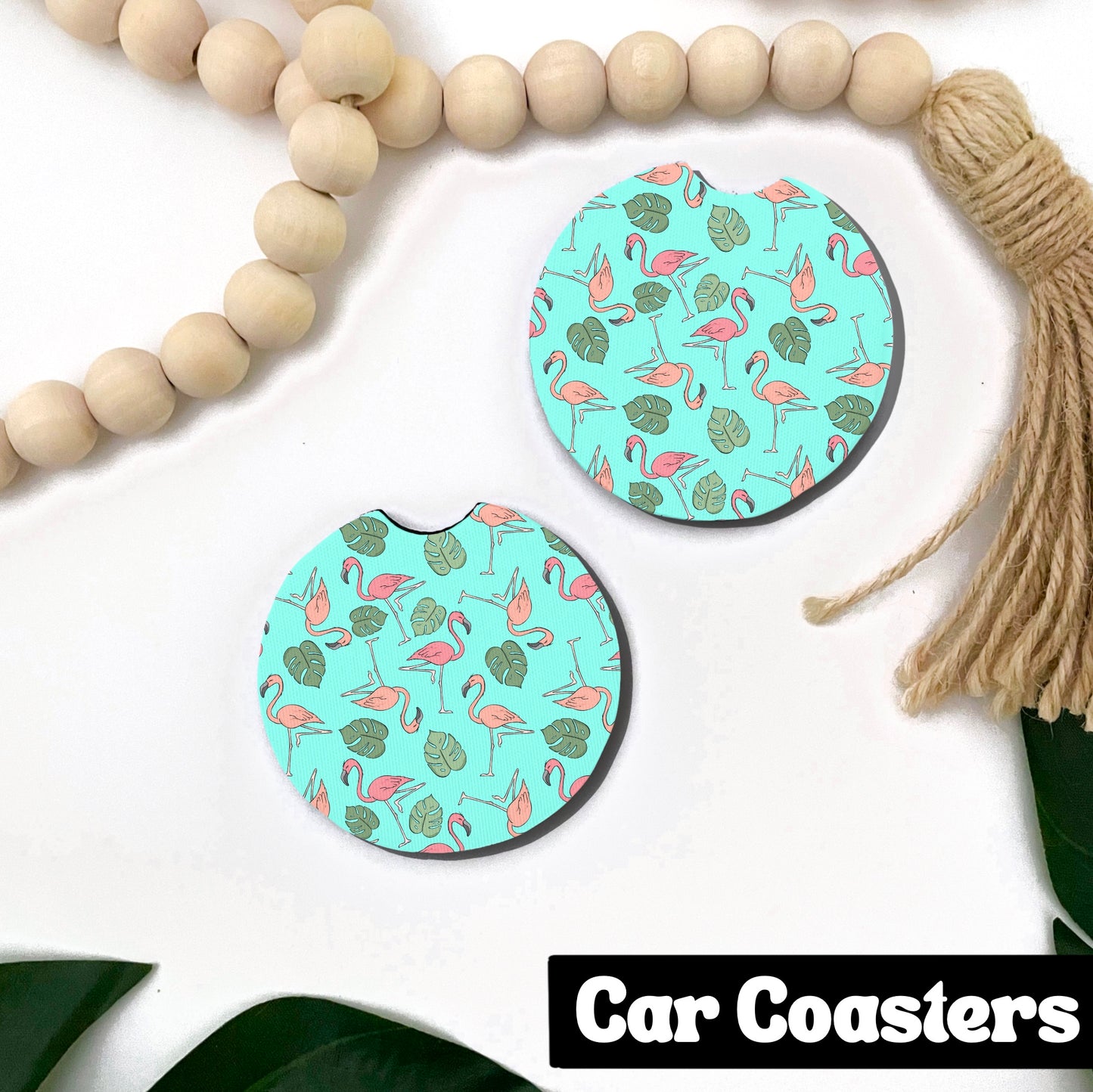 Flamingo Car Coasters