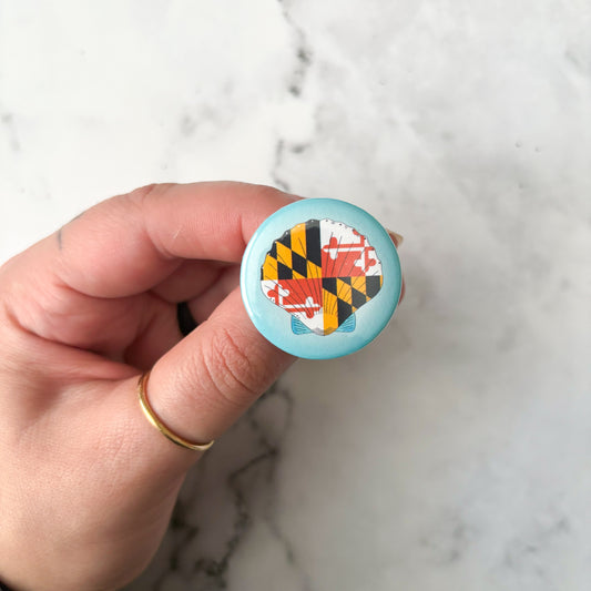 Maryland Seashell Button / Badge