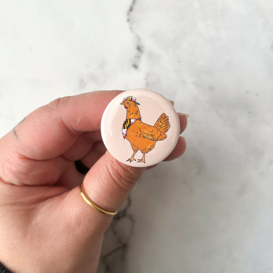Maryland Hipster Chicken Button / Badge (Buy 4 Get 1 FREE)