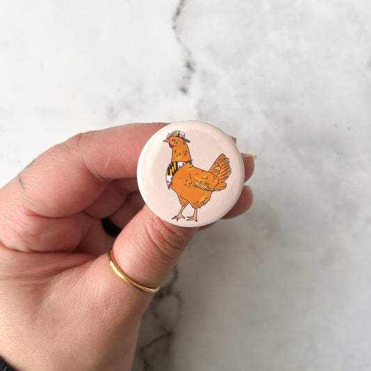 Maryland Hipster Chicken Button / Badge