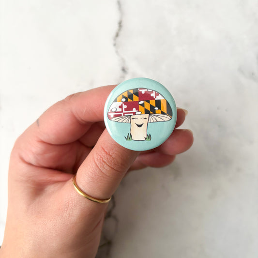Maryland Mushroom Button / Badge (Buy 4 Get 1 FREE)