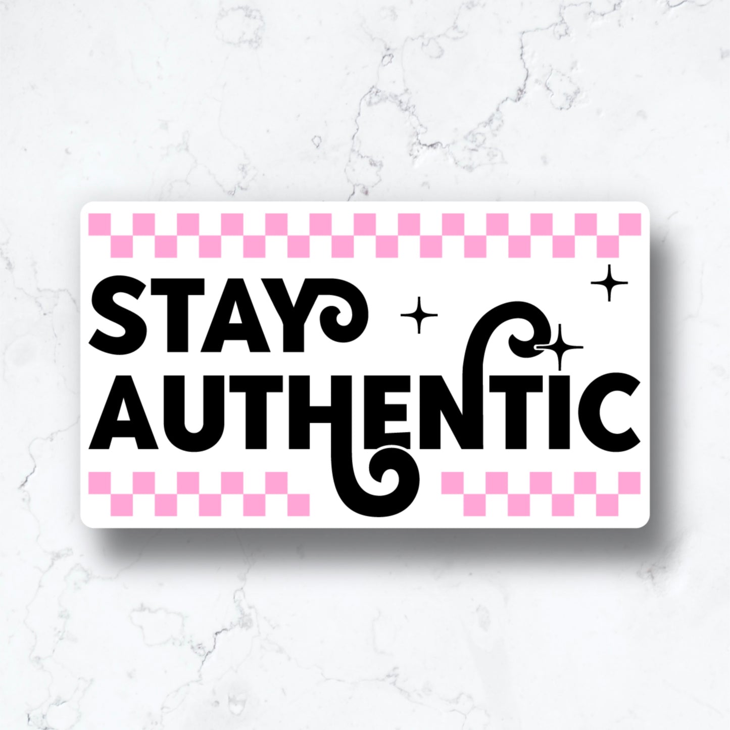 Stay Authentic Checkered Sticker