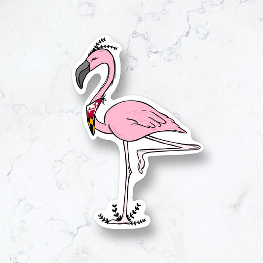 Maryland Hipster Flamingo Sticker