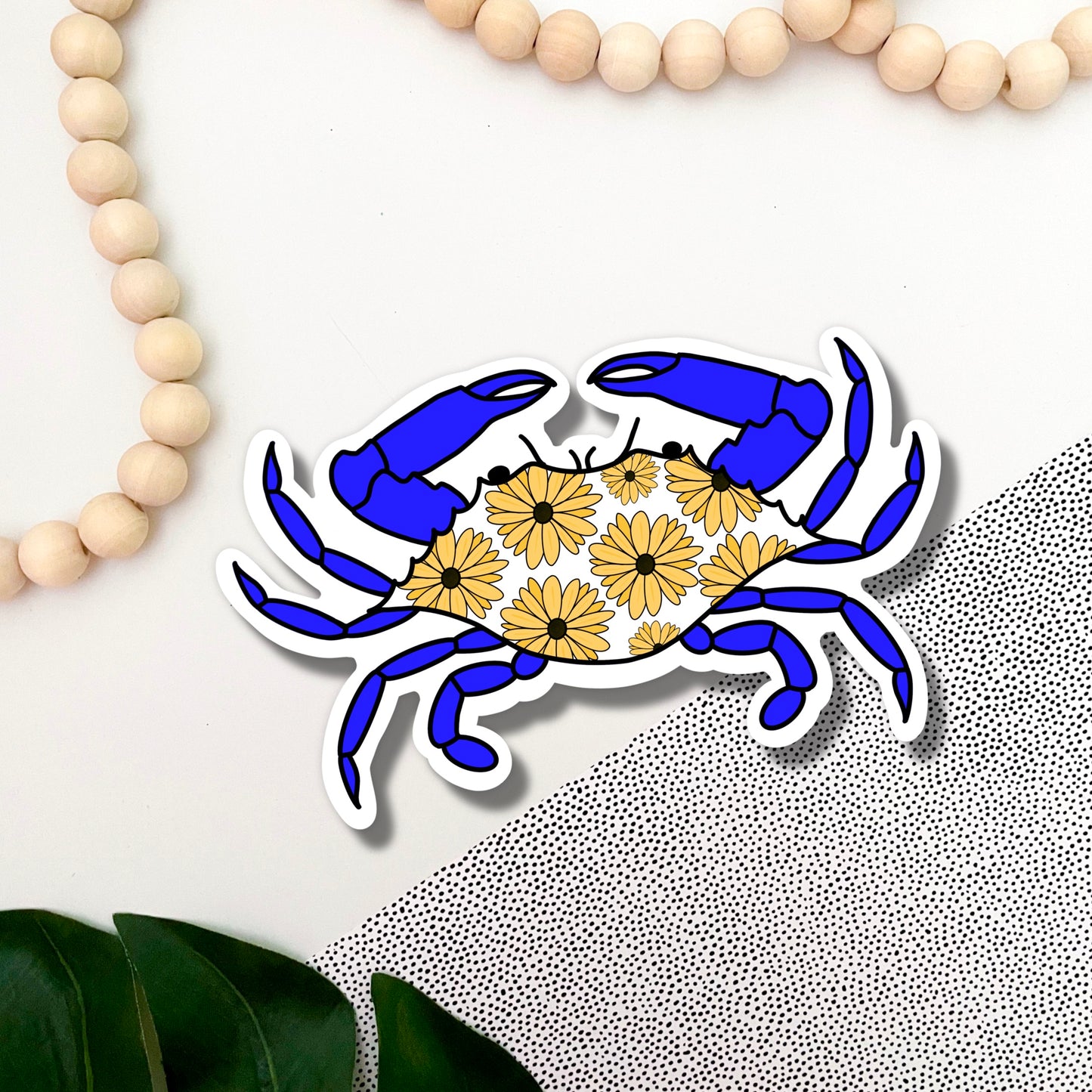 Blue Maryland Crab Black Eyed Susan Flower Sticker