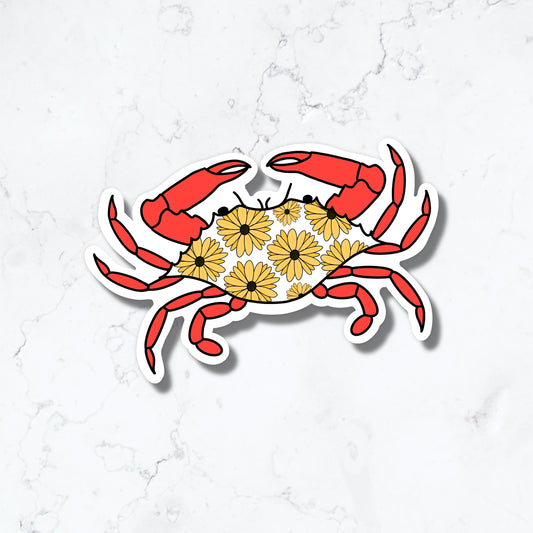 Red Maryland Crab Black Eyed Susan Flower Sticker