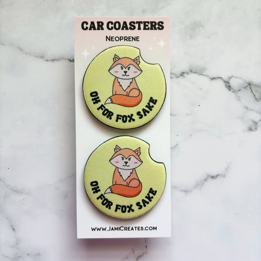 Oh For Fox Sake Car Coasters