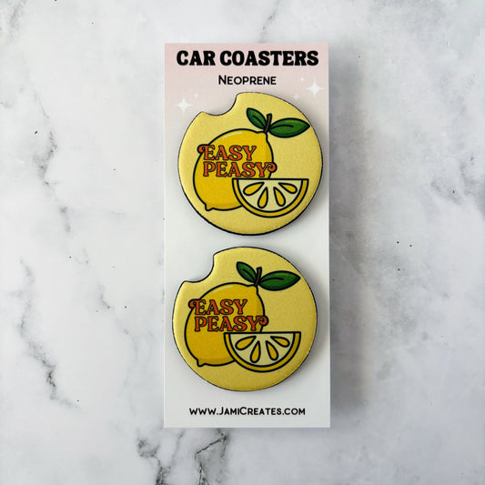 Easy Peasy Lemon Car Coasters