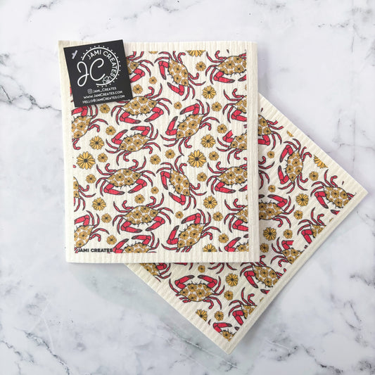 Maryland Red Crab Swedish Dish Cloth