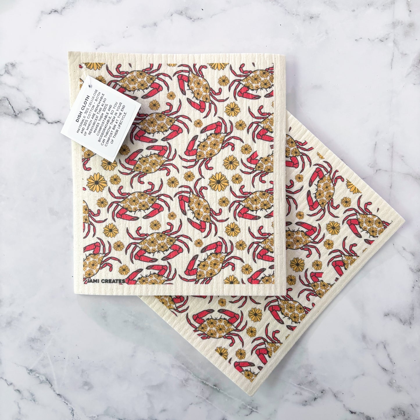 Maryland Red Crab Swedish Dish Cloth