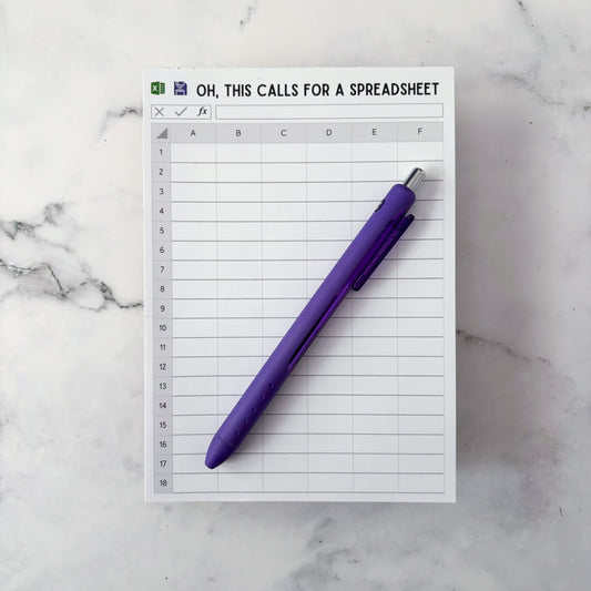 Oh, This Calls For A Spreadsheet Excel Notepad 5x7