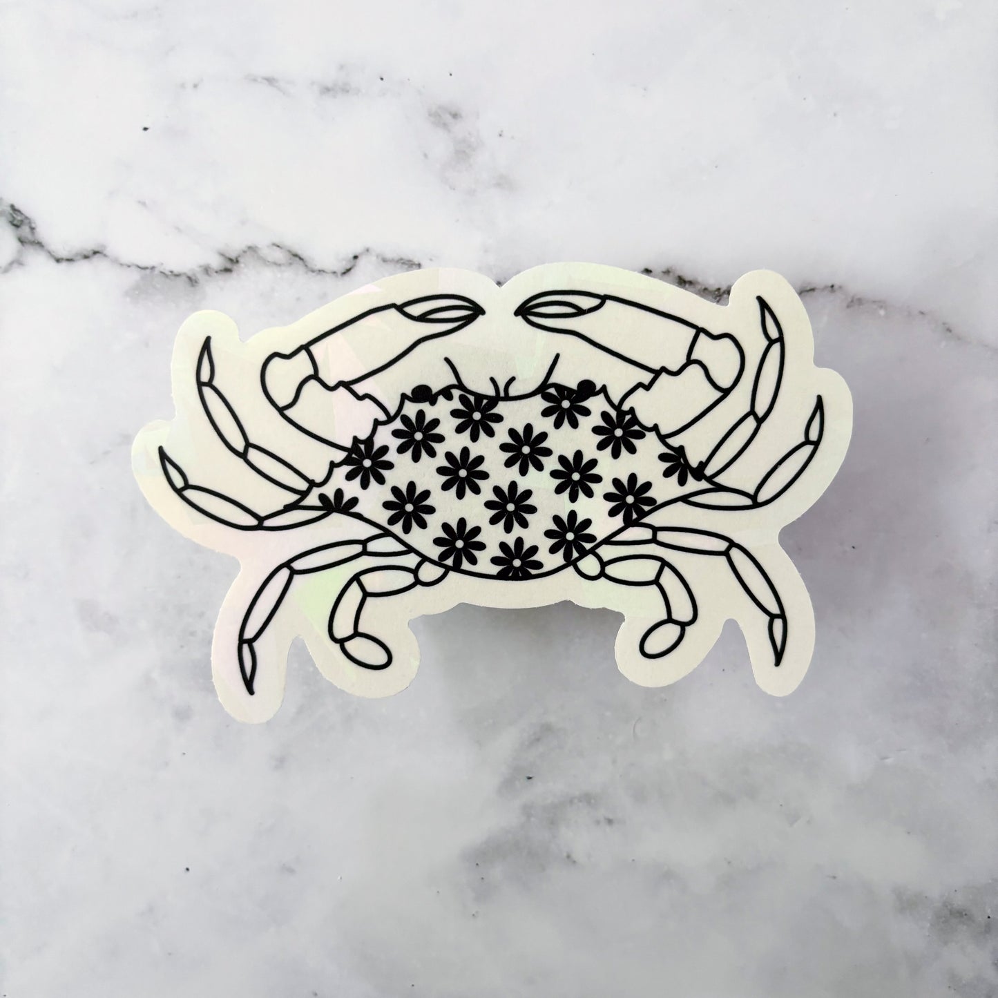 Floral Maryland Crab Suncatcher Decal
