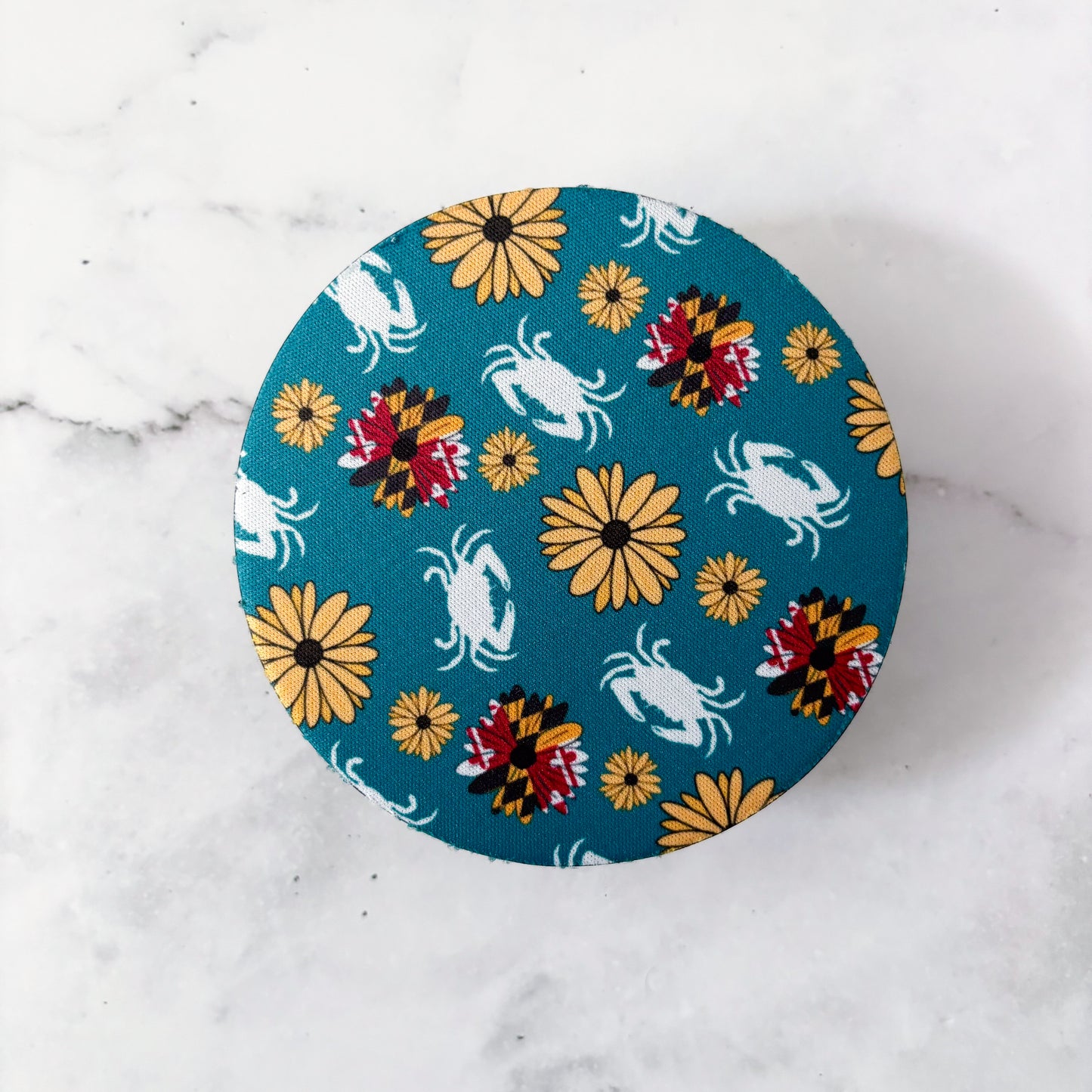 Turquoise Maryland Flower & Crab Coasters