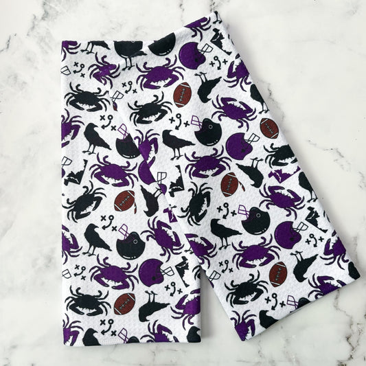 Baltimore Ravens Patterned Waffle Kitchen Dish Towel *MISPRINT*