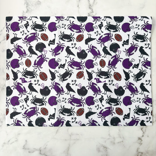 Baltimore Ravens Patterned Waffle Kitchen Dish Towel *MISPRINT*