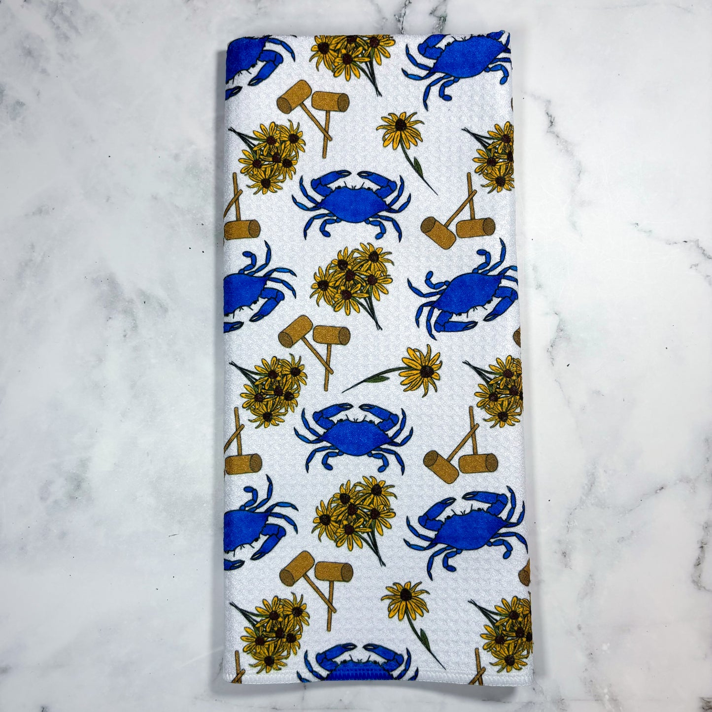 Maryland Crab Feast Waffle Kitchen Dish Towel