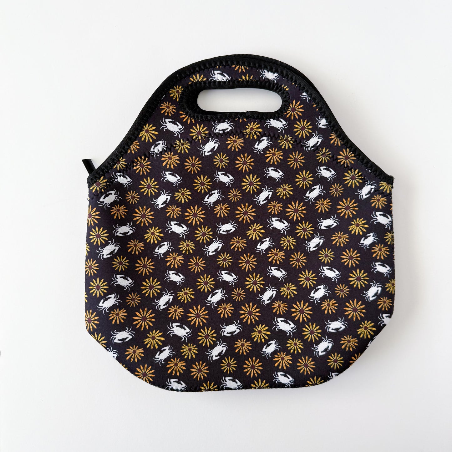 Black Maryland Crab Flower Patterned Lunchbox