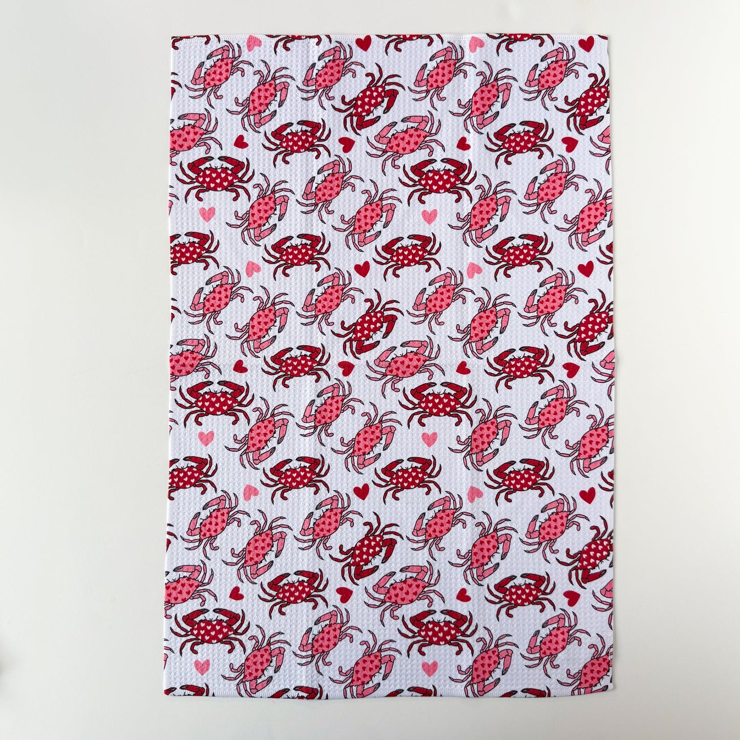 Maryland Valentine's Day Crab Kitchen Dish Towel