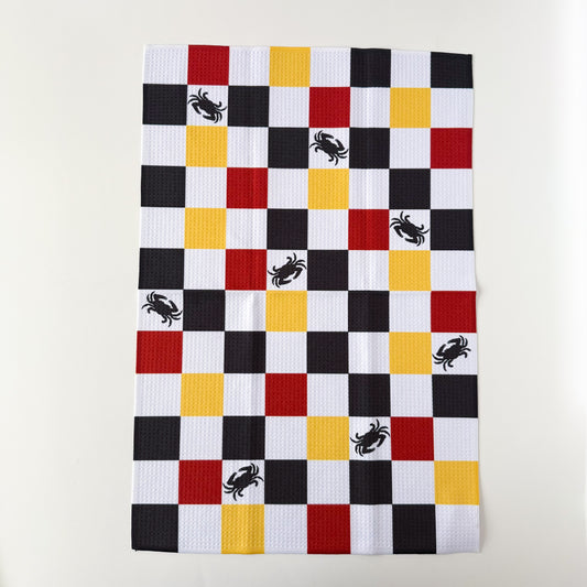 Maryland Checkered Crab Kitchen Dish Towel