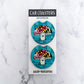 Teal Maryland Mushroom Car Coasters