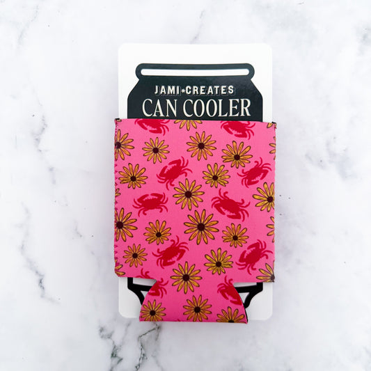 Pink Crab Can Cooler Koozie