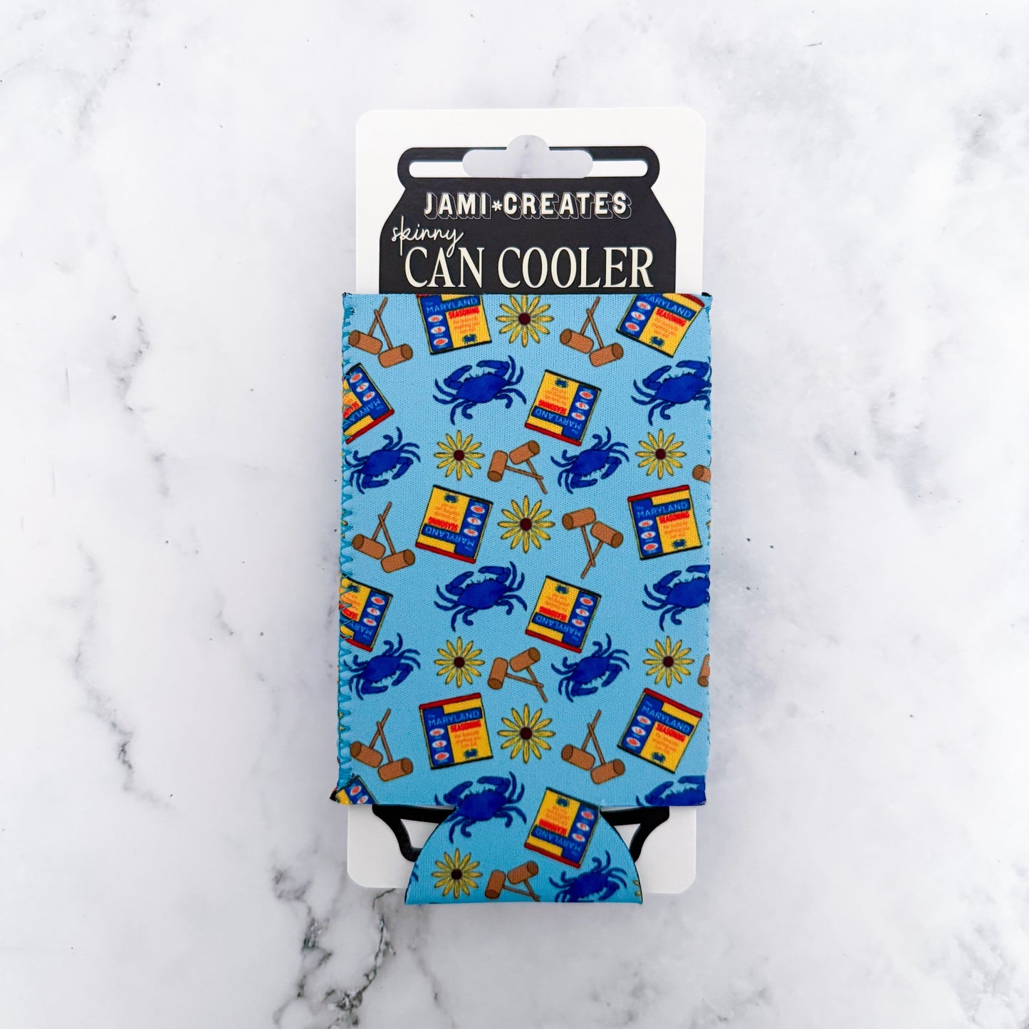 Maryland Seasoning Skinny Can Cooler Koozie