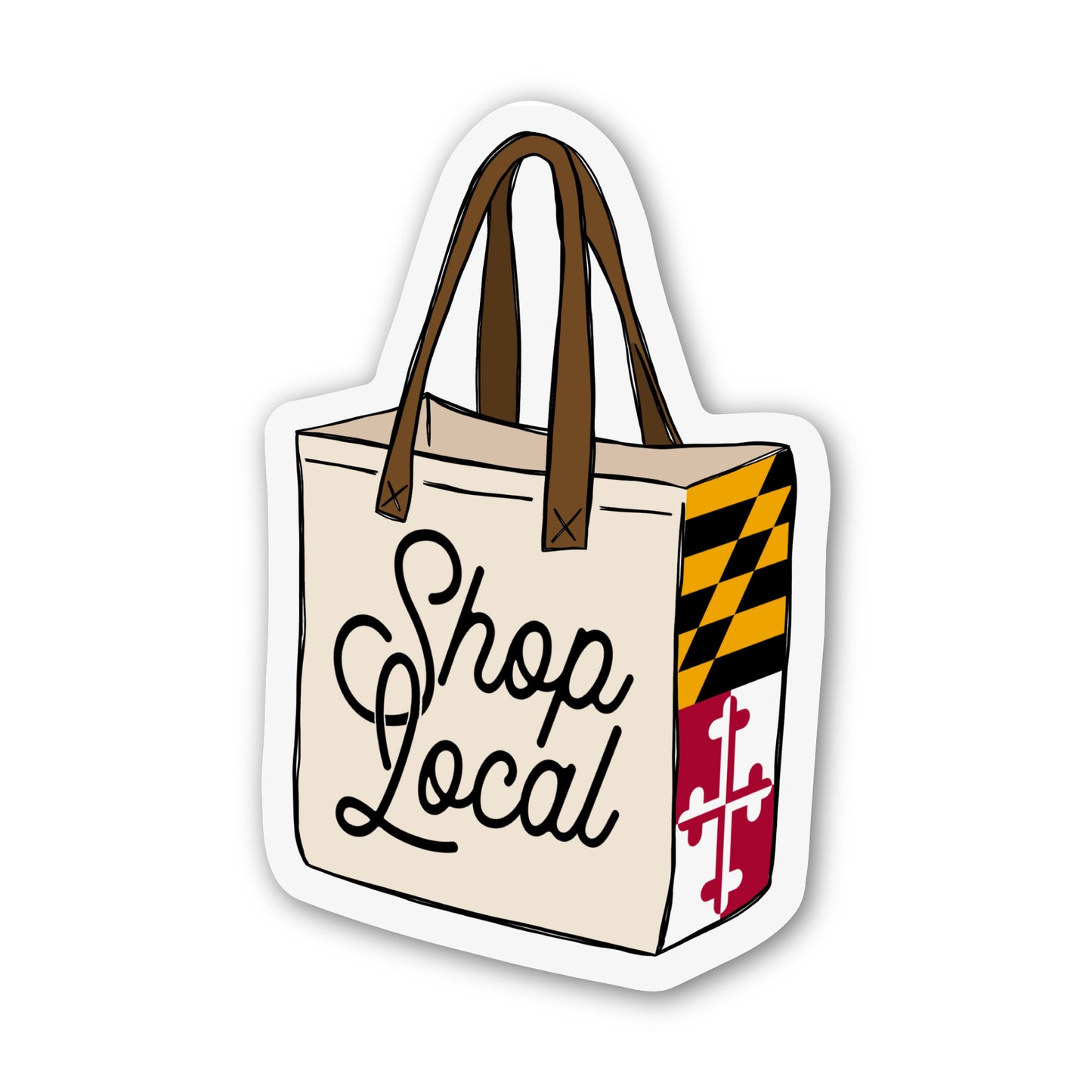 Maryland Shop Local Tote Bag Sticker