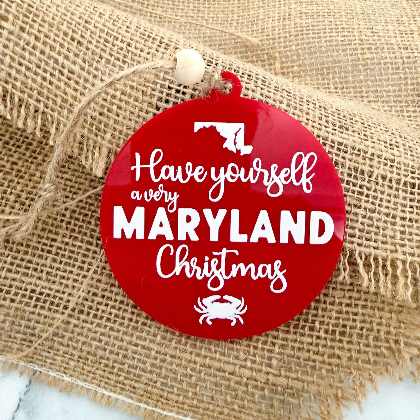 Have Yourself a Very Maryland Christmas Red Ornament