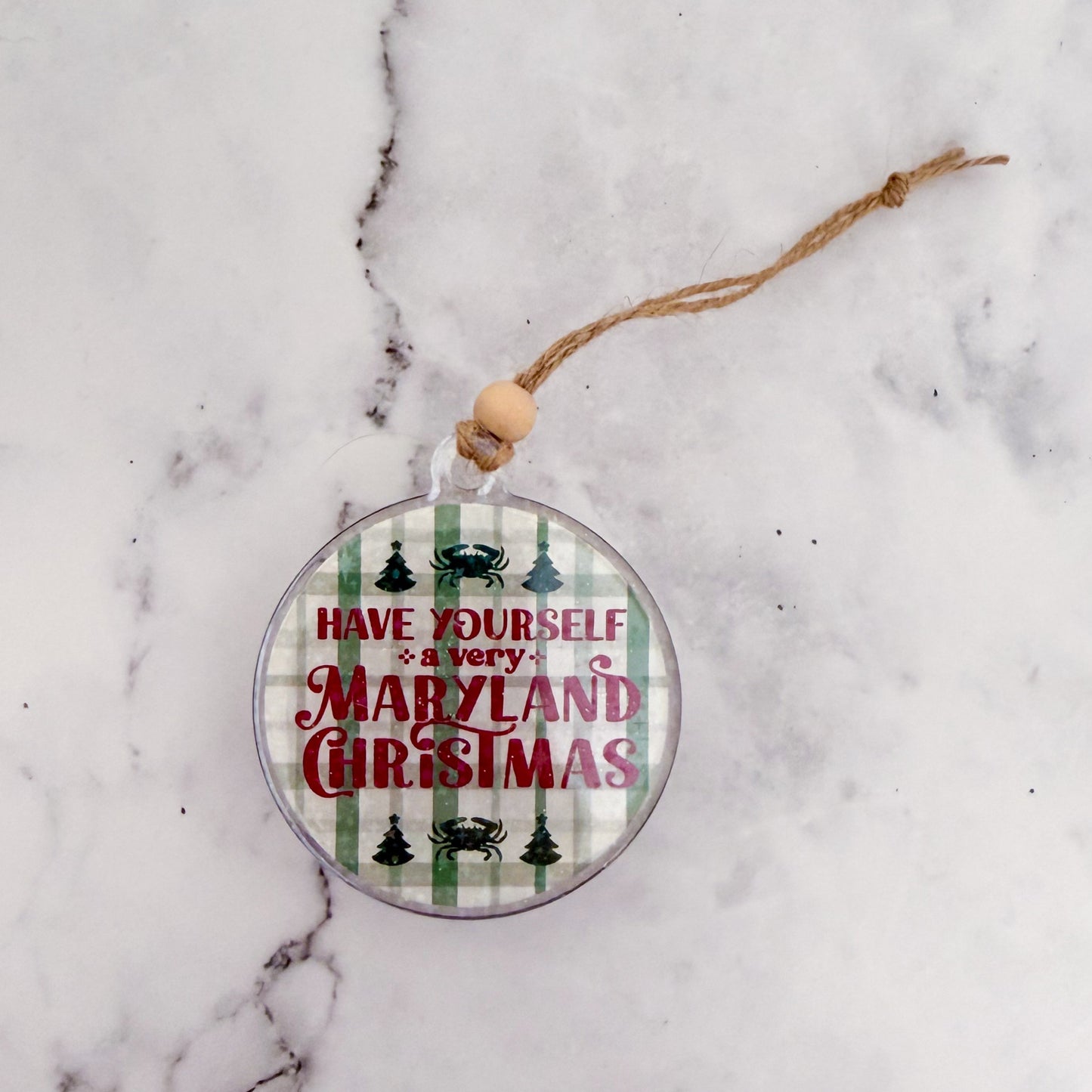 Have Yourself a Very Maryland Christmas Glitter Ornament