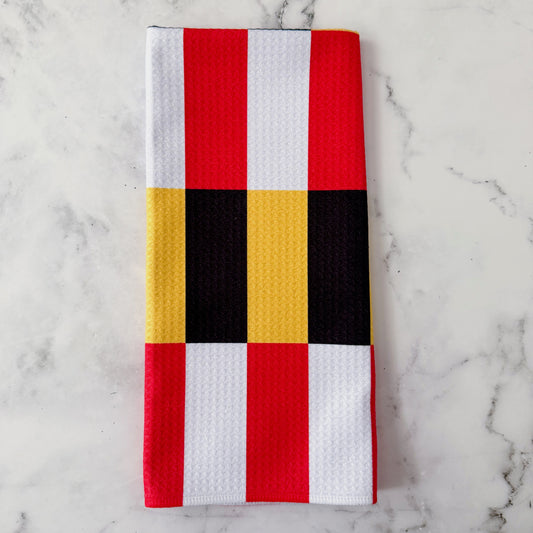 Maryland Flag Striped Kitchen Dish Towel