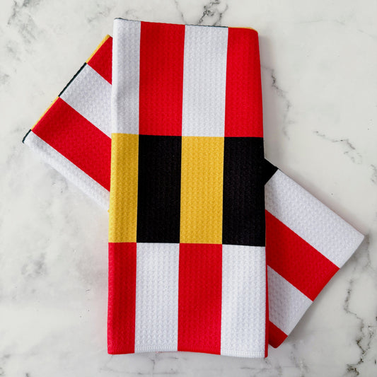 Maryland Flag Striped Kitchen Dish Towel