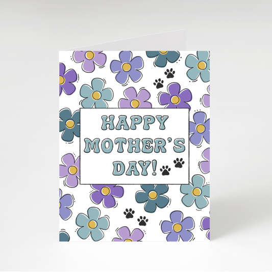 Happy Mothers Day Dog Mom Floral Greeting Card