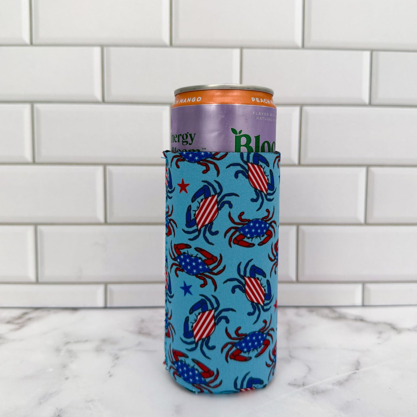 Patriotic Crab Skinny Can Cooler