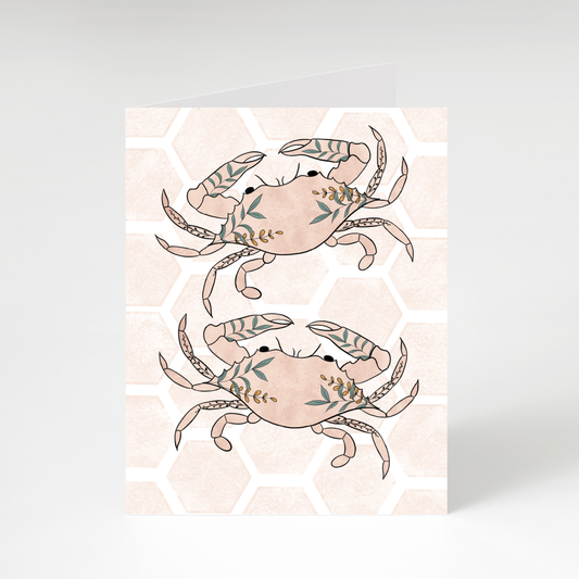 Floral Crab Greeting Card