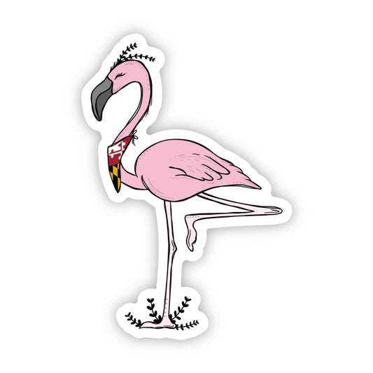 Maryland Hipster Flamingo Sticker