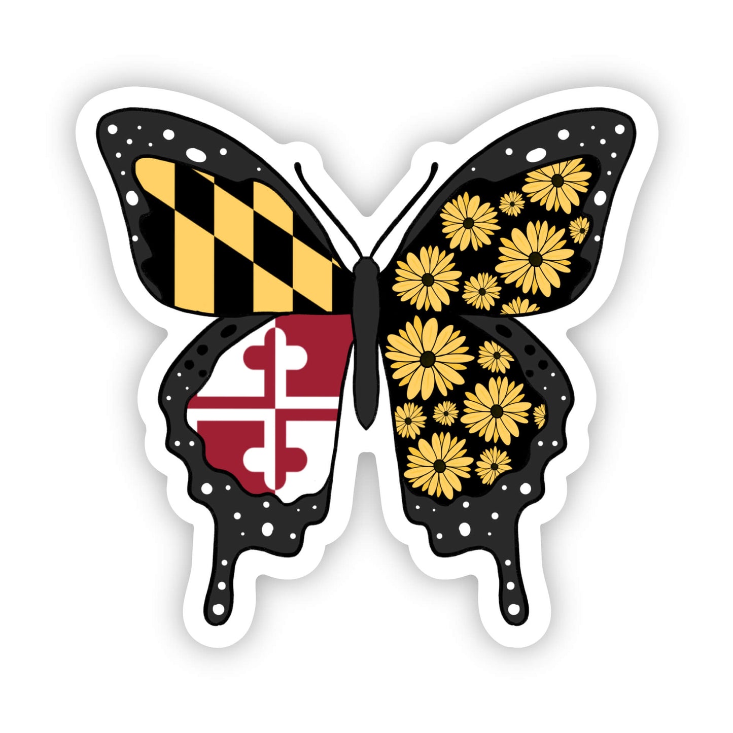 Maryland Flag Butterfly Sticker