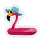 Flamingo Pool Float Sticker