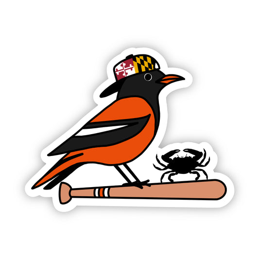 Baltimore Oriole Baseball Bat Sticker