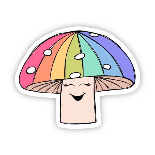 Rainbow Happy Mushroom Sticker