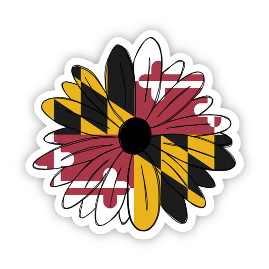 Maryland Flag Black Eyed Susan Flower Sticker