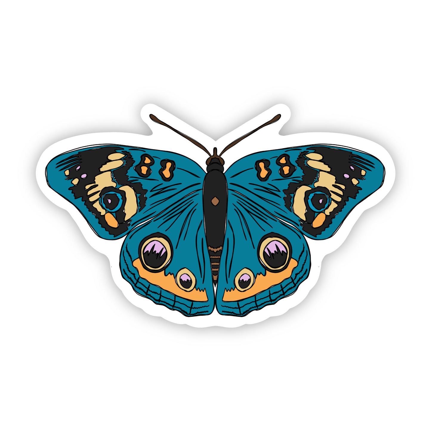Turquoise Butterfly Sticker