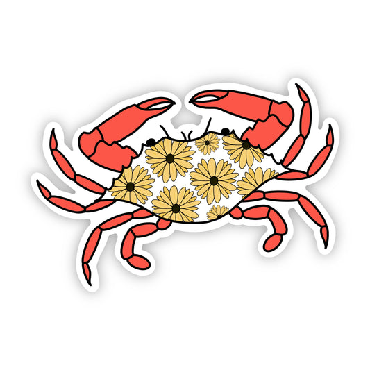 Red Maryland Crab Black Eyed Susan Flower Sticker