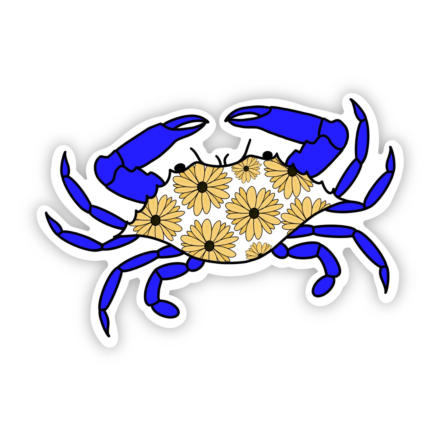 Blue Maryland Crab Black Eyed Susan Flower Sticker