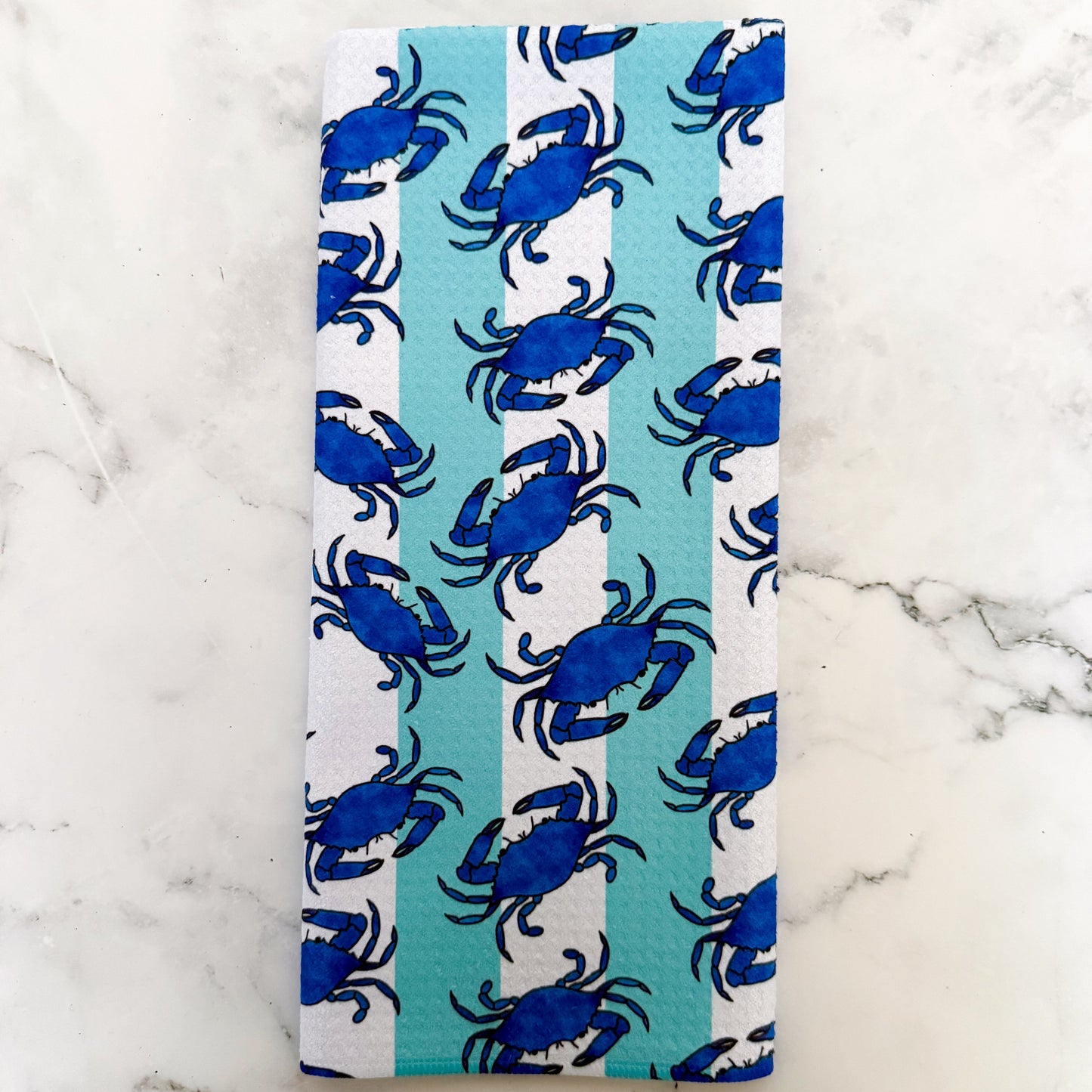 Maryland Blue Crab Striped Kitchen Dish Towel