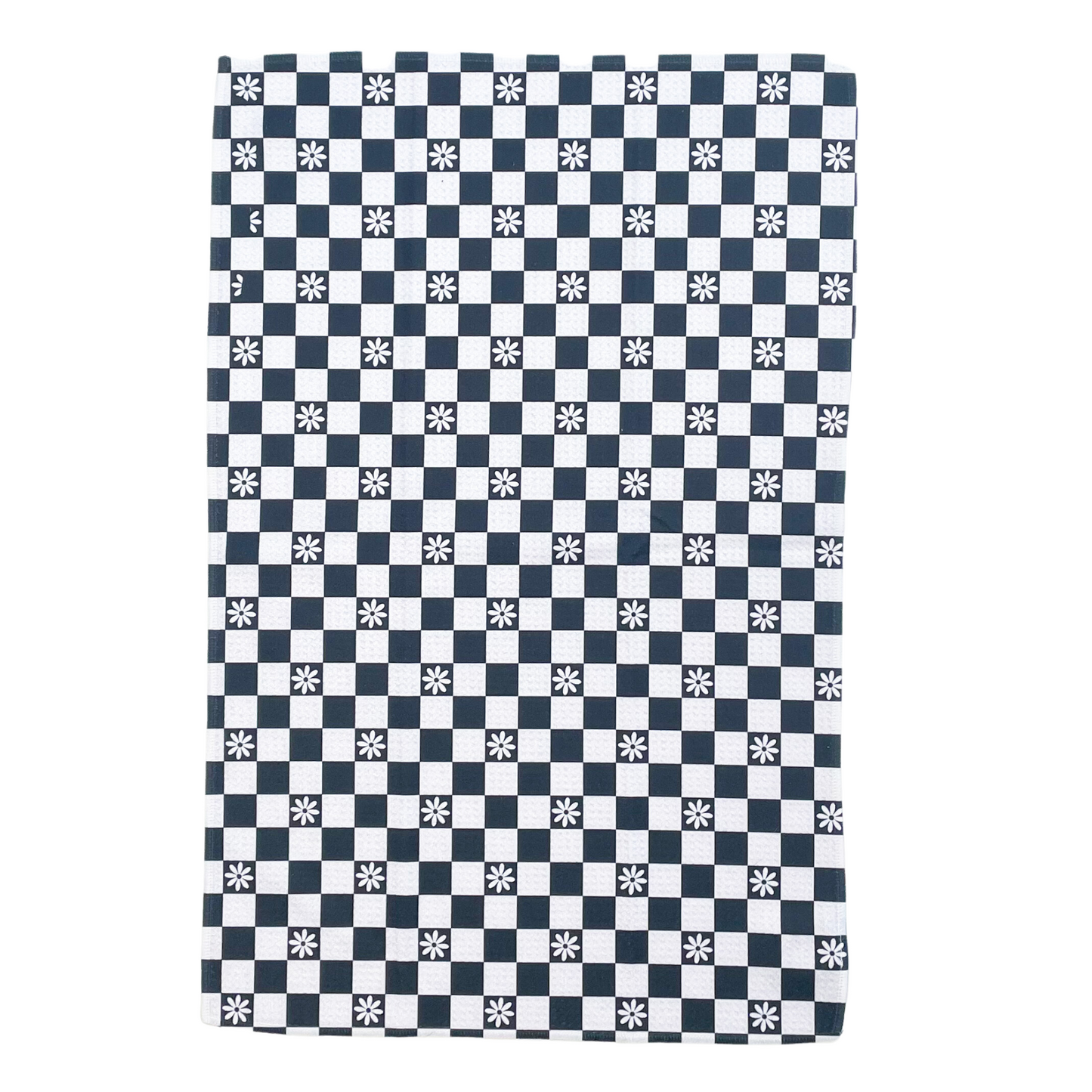 B&W Checkered Waffle Kitchen Dish Towel (*MISPRINT*)
